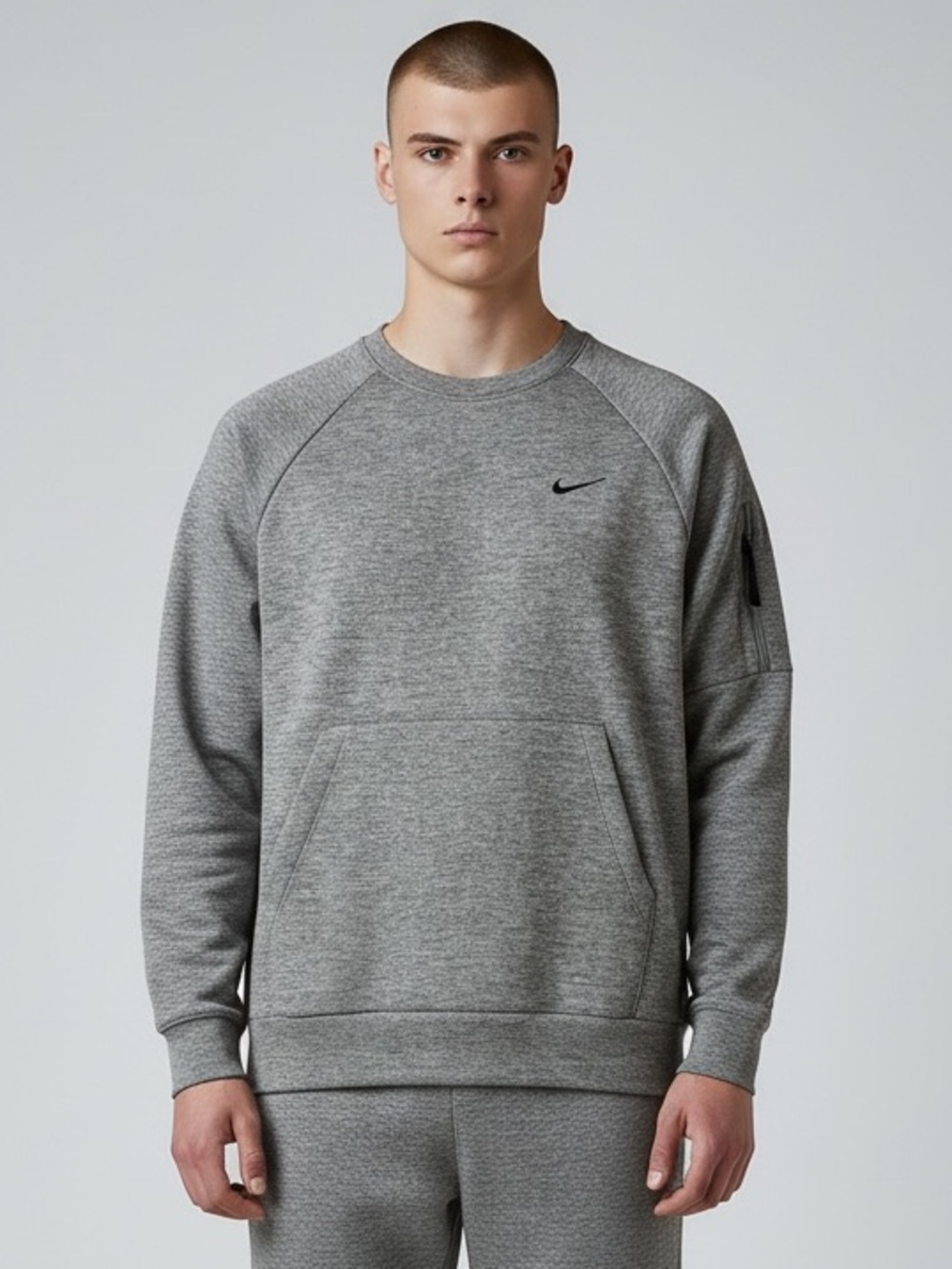 Nike Men's Heather Gray Crewneck Sweatshirt